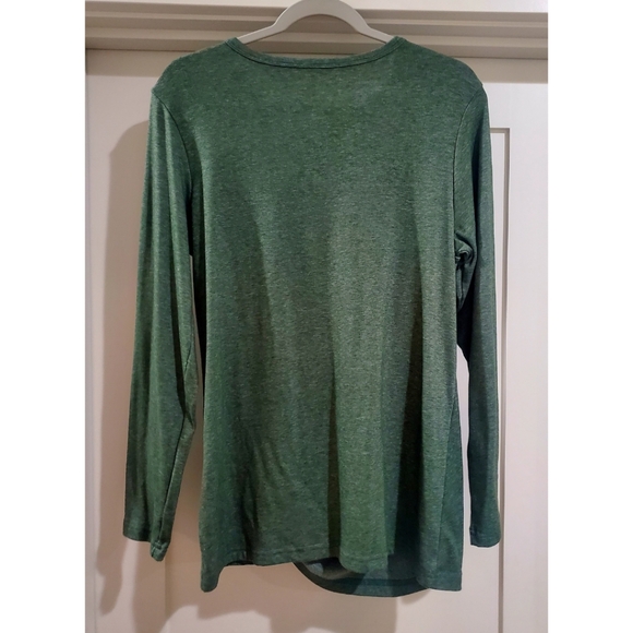 Women's Green long sleeve side twist top size medium - Picture 4 of 6